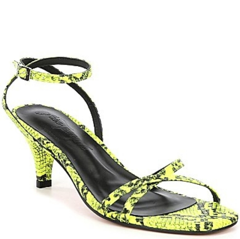 Free People NEW Salina Yellow Snakeskin Sandals